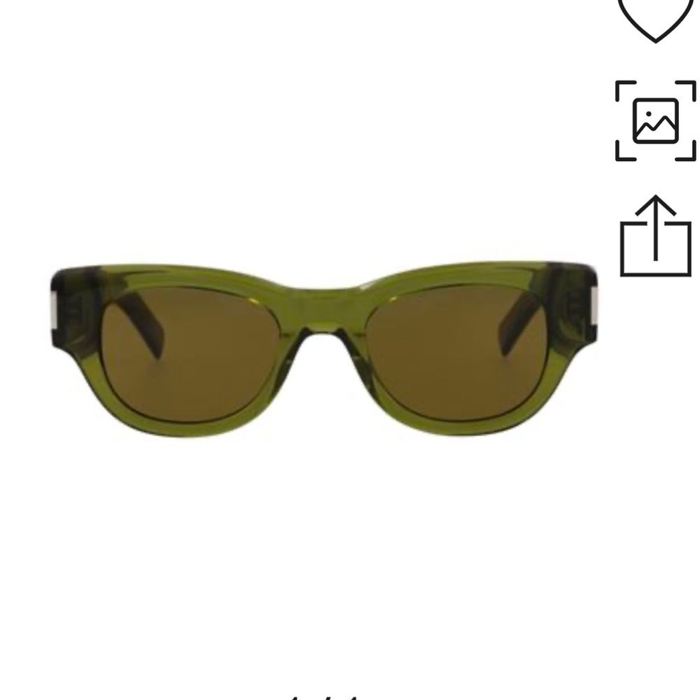 Saint Laurent Cat Eye Recycled Acetate Sunglasses - Green/Brown